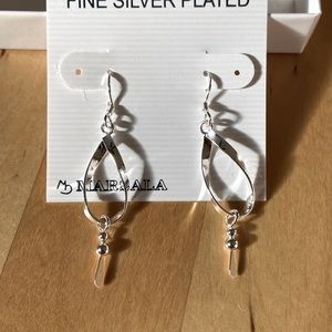 Marsala silver dangly earrings
